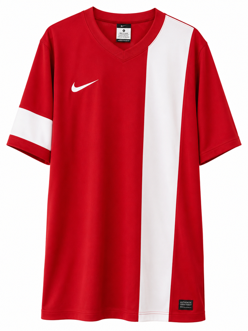 Nike Red & White Football Jersey – Classic Teamwear Shirt